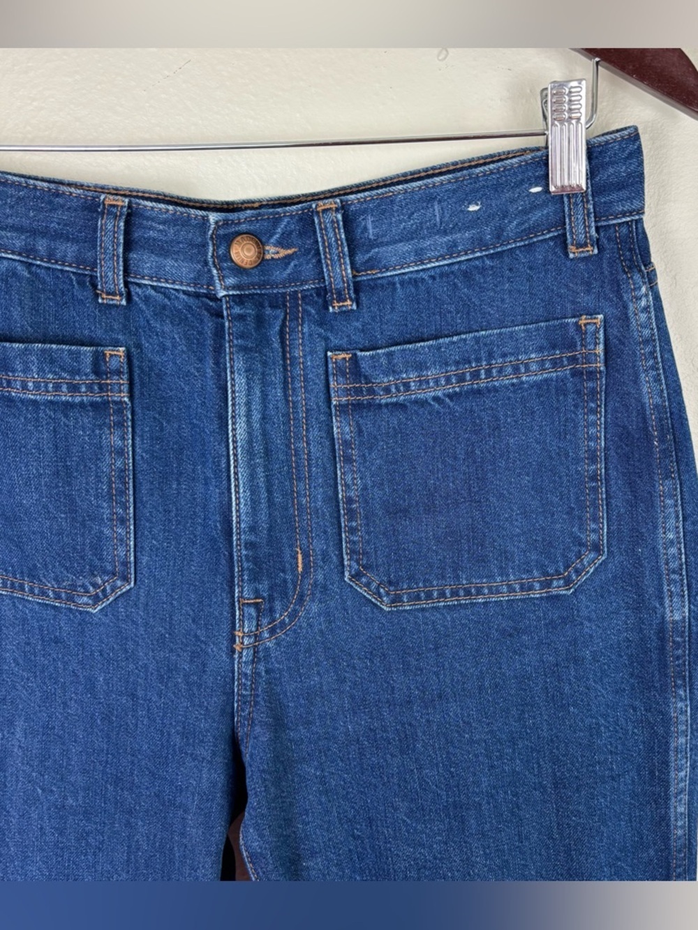 Madewell The Cleo Straight Jeans Women’s Size 28 Plumville Wash Blue Rigid Denim - Picture 5 of 10